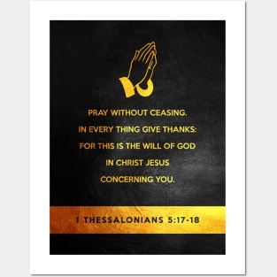 1 Thessalonians 5:17-18 Bible Verse Wall Art Posters and Art